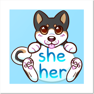 Doggy Pronouns - She/Her Posters and Art